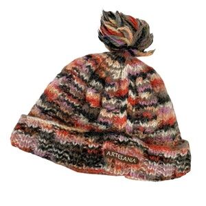 Artesania Hat Beanie Womens One Size Skully Cap Multicolor